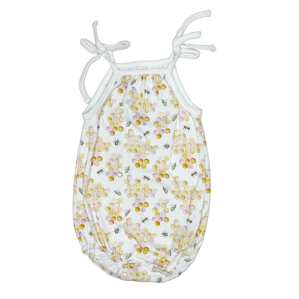 Nola Tawk Bee Sweet‎ Shoulder-Tie Onesie Romper